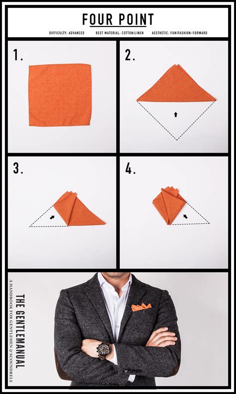 handkerchief fold.